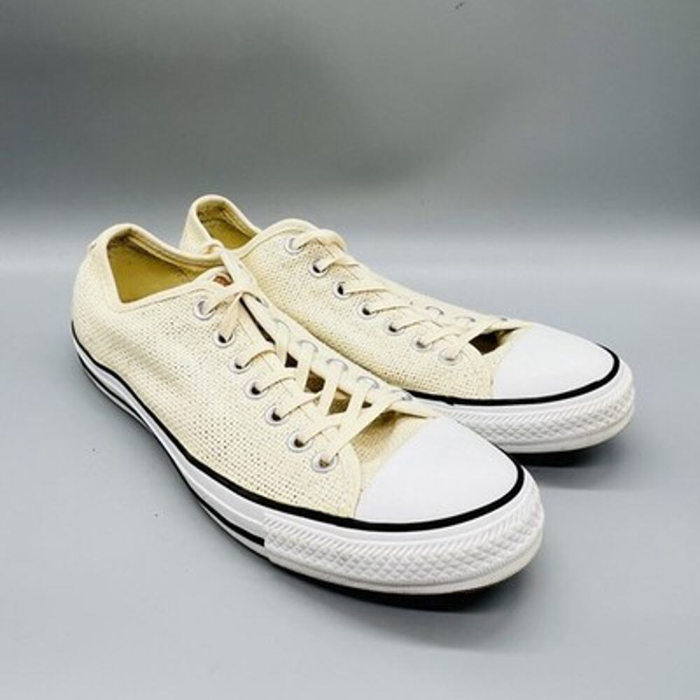 Converse Shoes Mens 9 Beige Mesh All Star 2 Low Top Sneakers Comfort - Picture 2 of 11